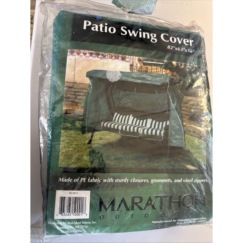 Weather-Resistant Patio Swing Cover for 82"L x 63"D x 56"H Swings - Green